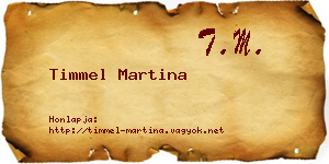 Timmel Martina névjegykártya